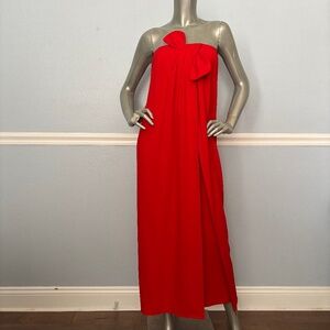 Antonio Melani x Elizabeth Damrich Dress Rouge Red Strapless Long Radzwill Crepe